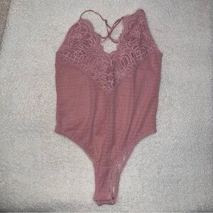Victorias Secret Pink Lace Bodysuit